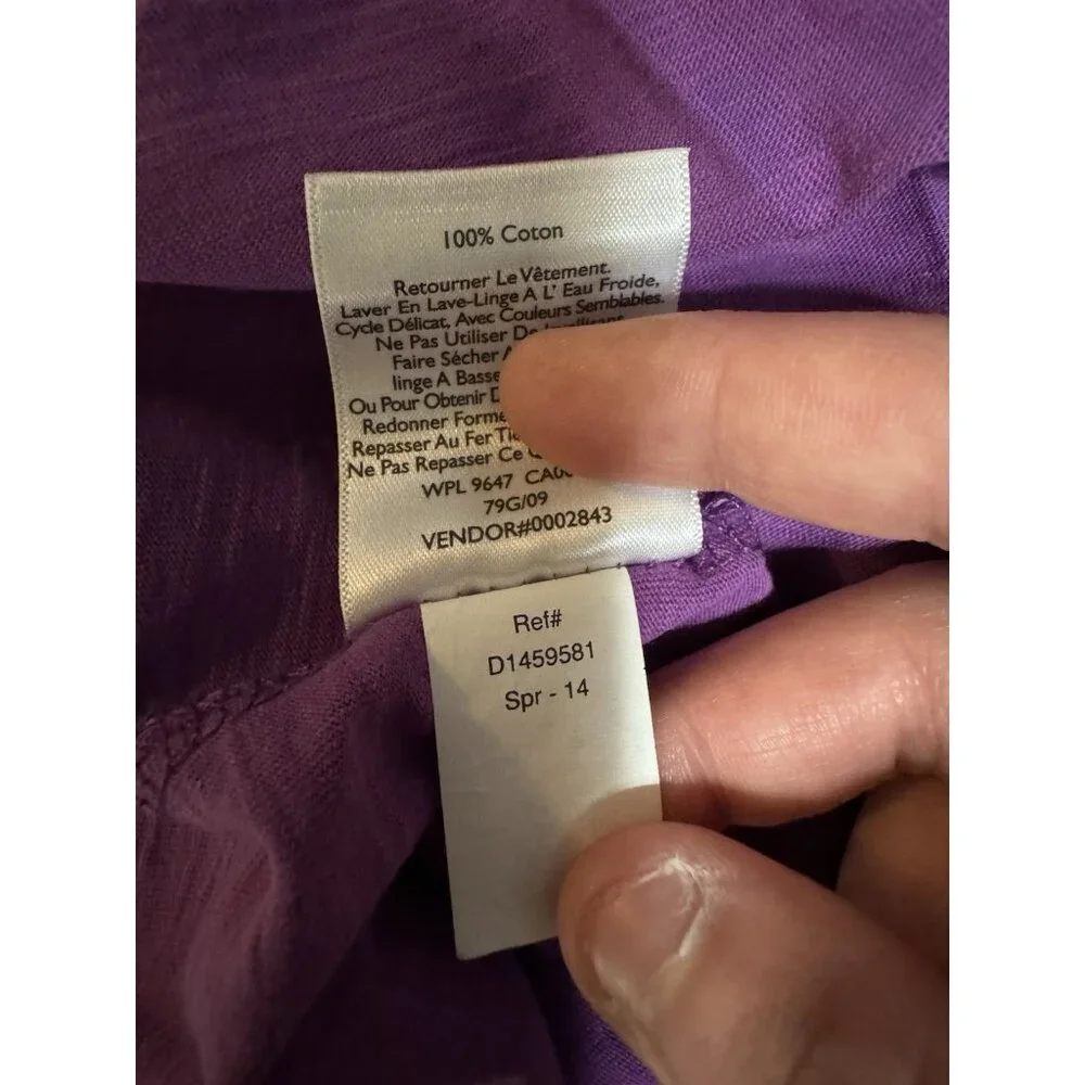 Eddie Bauer Outdoor Women Size XXL Purple Graphic Print Short Sleeve Cotton City - Picture 9 of 11